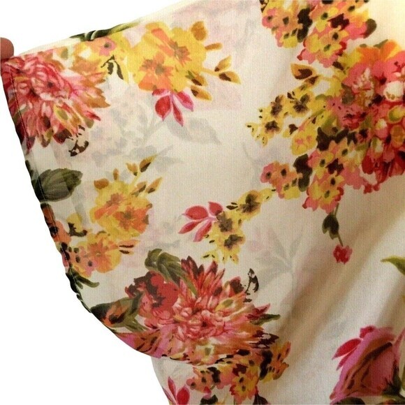 SPEED LIMIT MPH Cover UP Print‎ Floral Kimono Sleeve Open Front Size S India - Picture 7 of 7
